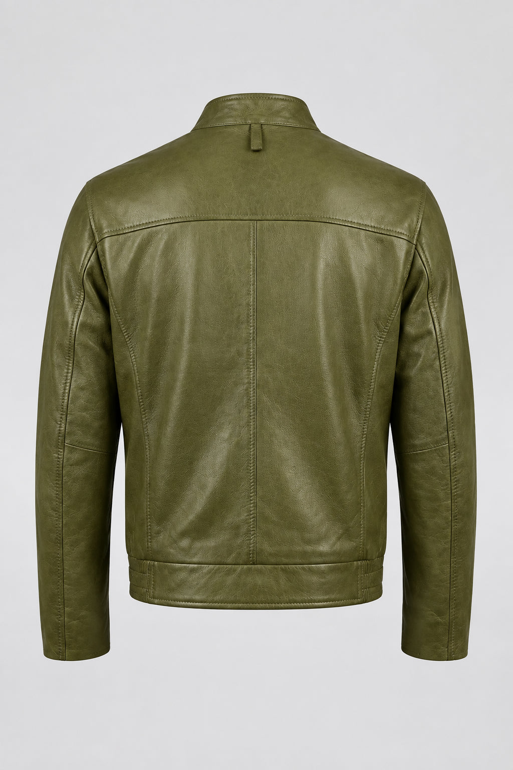 Macky 5  Men's Olive Green Genuine Leather Jacket