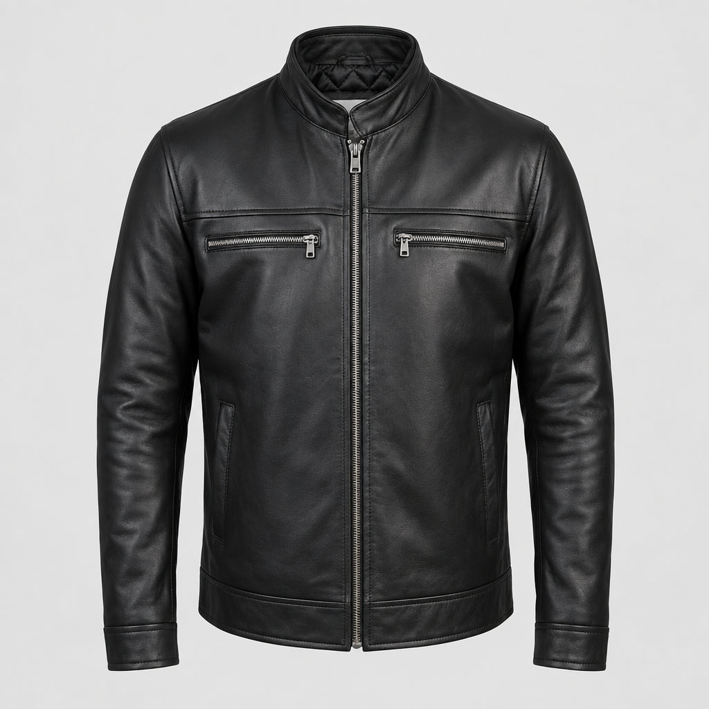 LEO 20 – Luxury Lambskin Leather Biker Jacket for Men