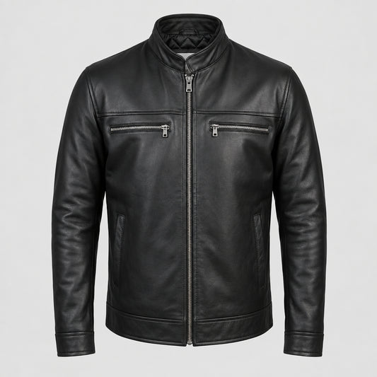 LEO 20 – Luxury Lambskin Leather Biker Jacket for Men